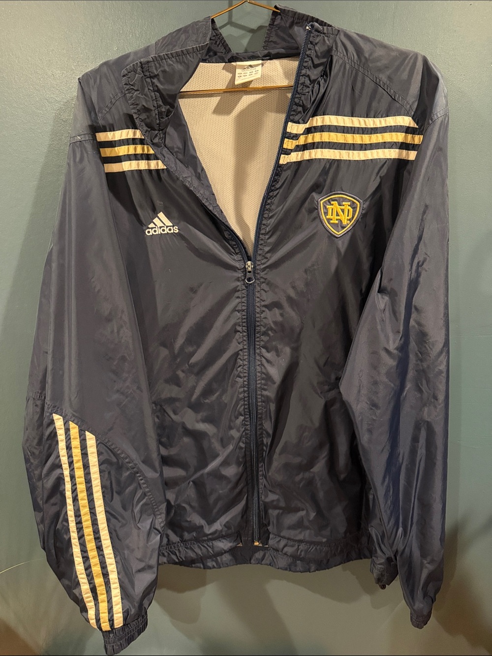 adidas Navy Jacket with Gold Stripe Details